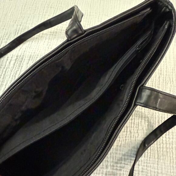 Betty Boop Shoulder Bag Tote Black Embroidered Double Handle Zip Closure - Picture 15 of 16